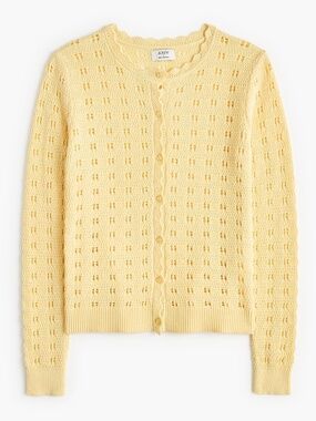 NWT J.Crew Scalloped Pointelle Cardigan Sweater